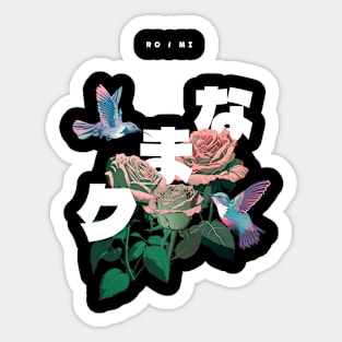 Roses & Hummingbirds Sticker